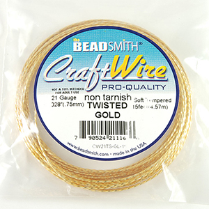 BEADSMITH 金色螺旋方線 21G(新標籤)